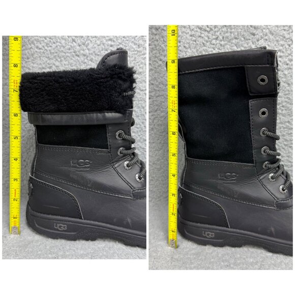 UGG Boots Kids 3 Shoes Black Butte II Waterproof Tall Shearling Winter Unisex - Picture 12 of 12